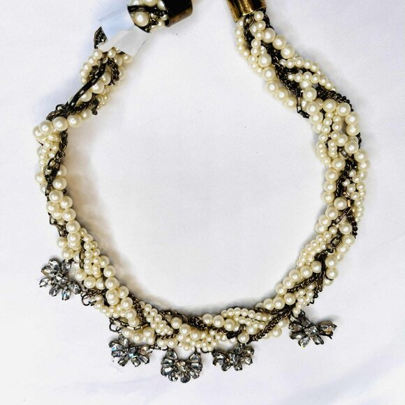 Vintage Braided Pearl Necklace with Bronze Findings – Handmade – 47 cm - Picture 6 of 11